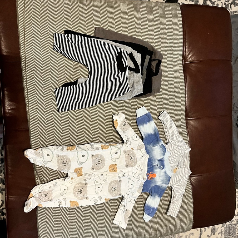 0-3 boys footies and pants
